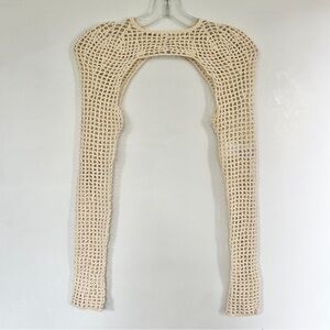 Dion Lee cream bone knit crochet bolero sleeves
